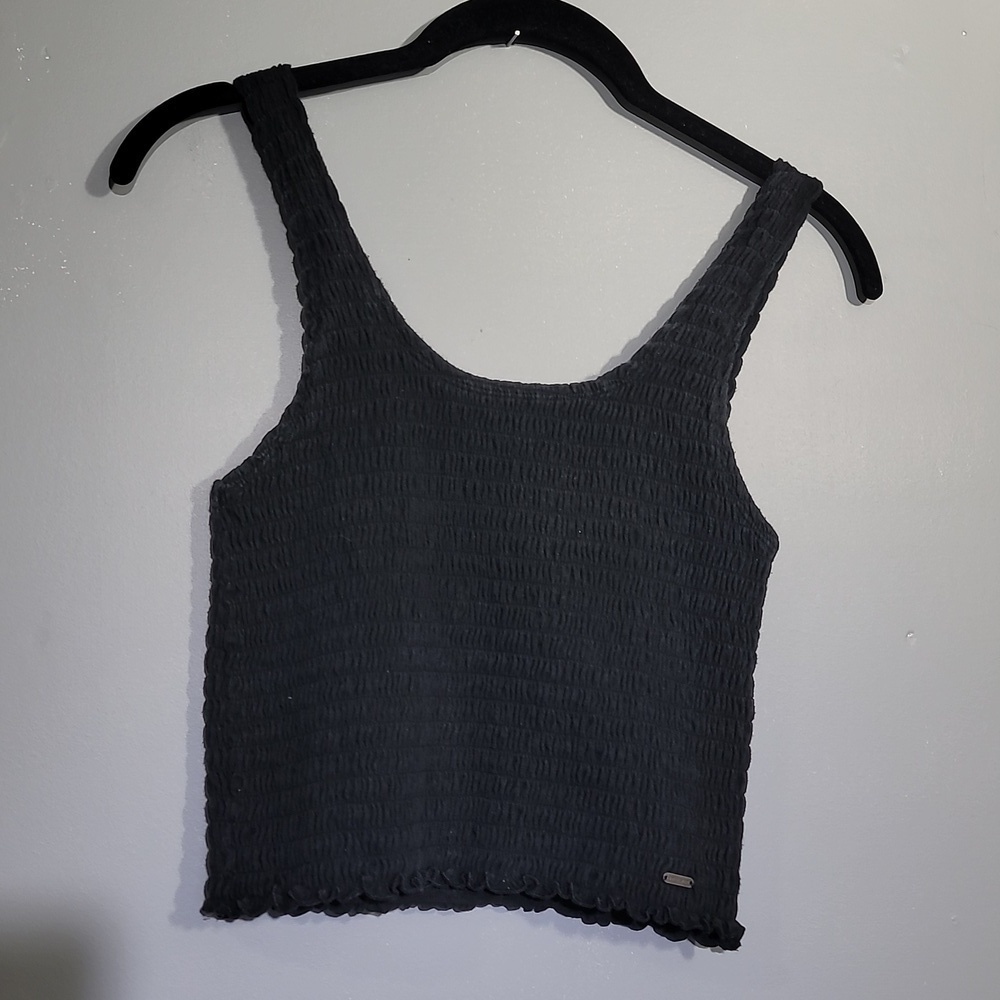 HOLLISTER Stretch Cropped Black Tank Top